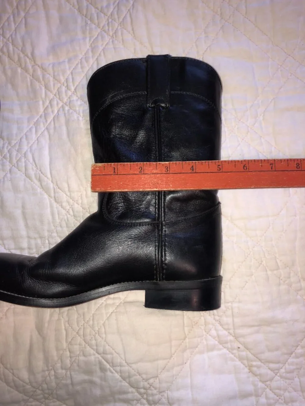 Justin Black Leather Boots, Size 5 D